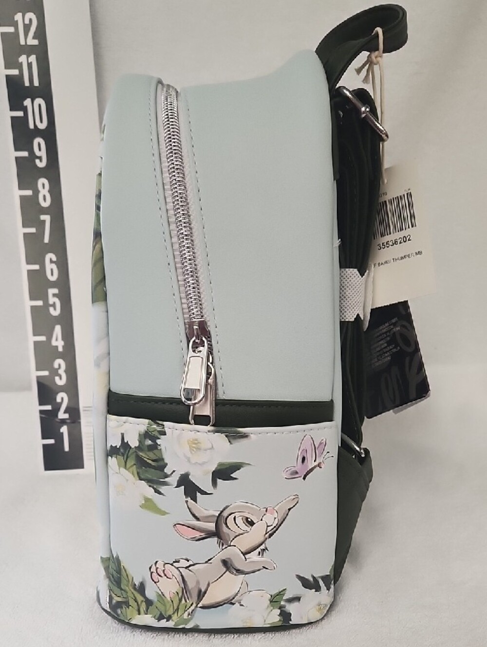 Loungefly Thumper Floral Mini Backpack - Mint, White, Green - Picture 5 of 6